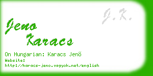 jeno karacs business card