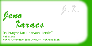 jeno karacs business card